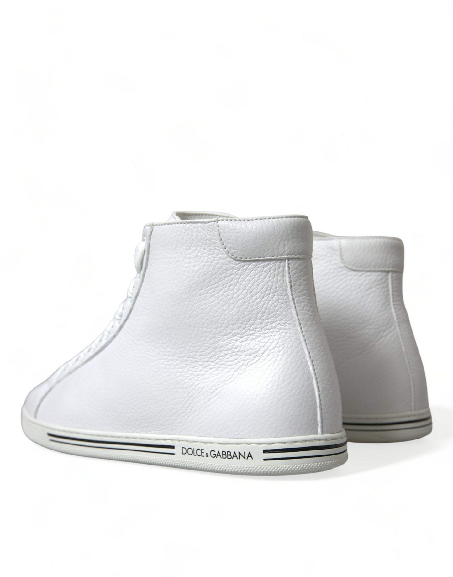 Elegantes zapatillas altas de cuero blanco