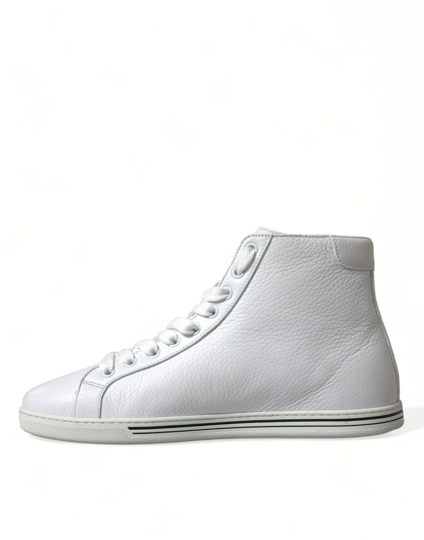 Elegantes zapatillas altas de cuero blanco