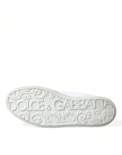Elegantes zapatillas altas de cuero blanco