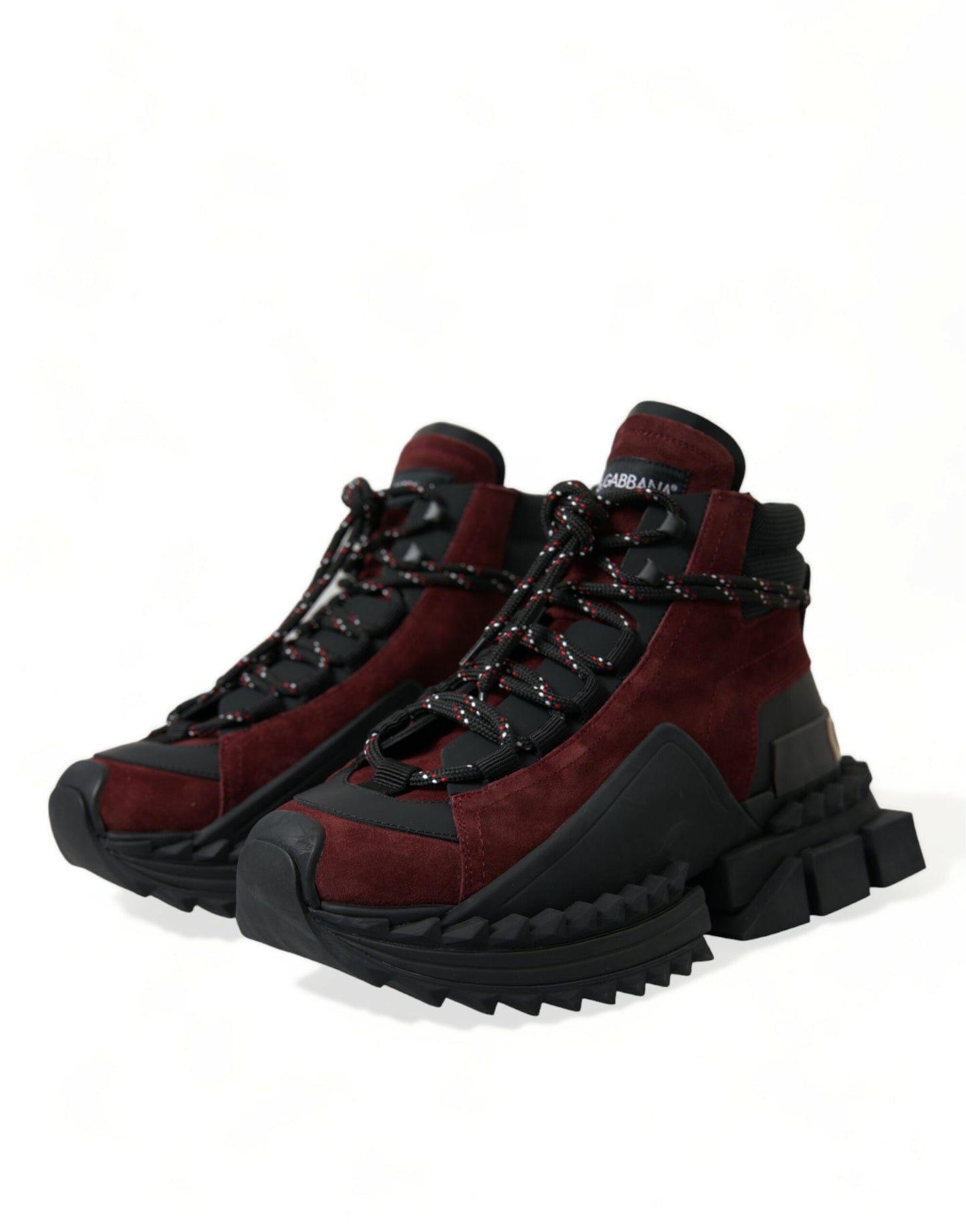 Zapatillas altas de piel color burdeos