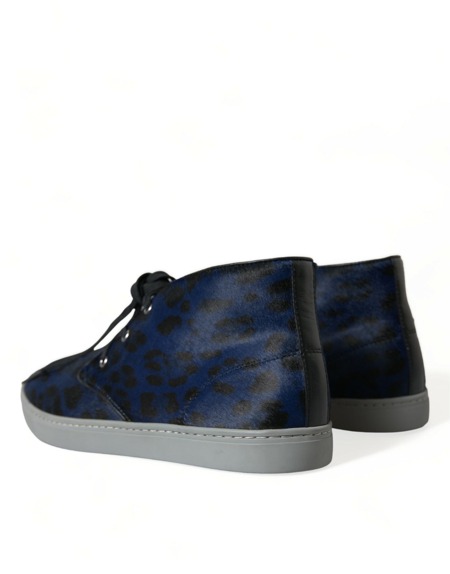 Zapatillas deportivas de caña media con estampado de leopardo azul chic