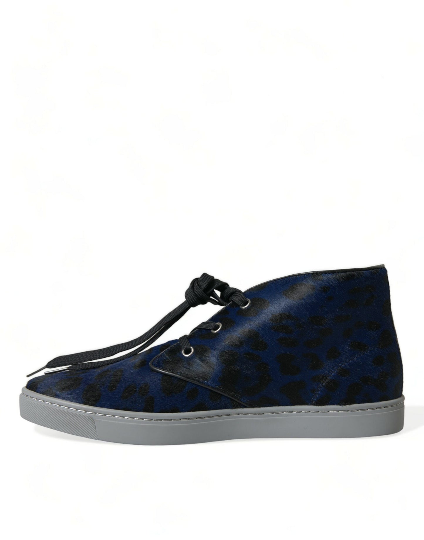 Zapatillas deportivas de caña media con estampado de leopardo azul chic