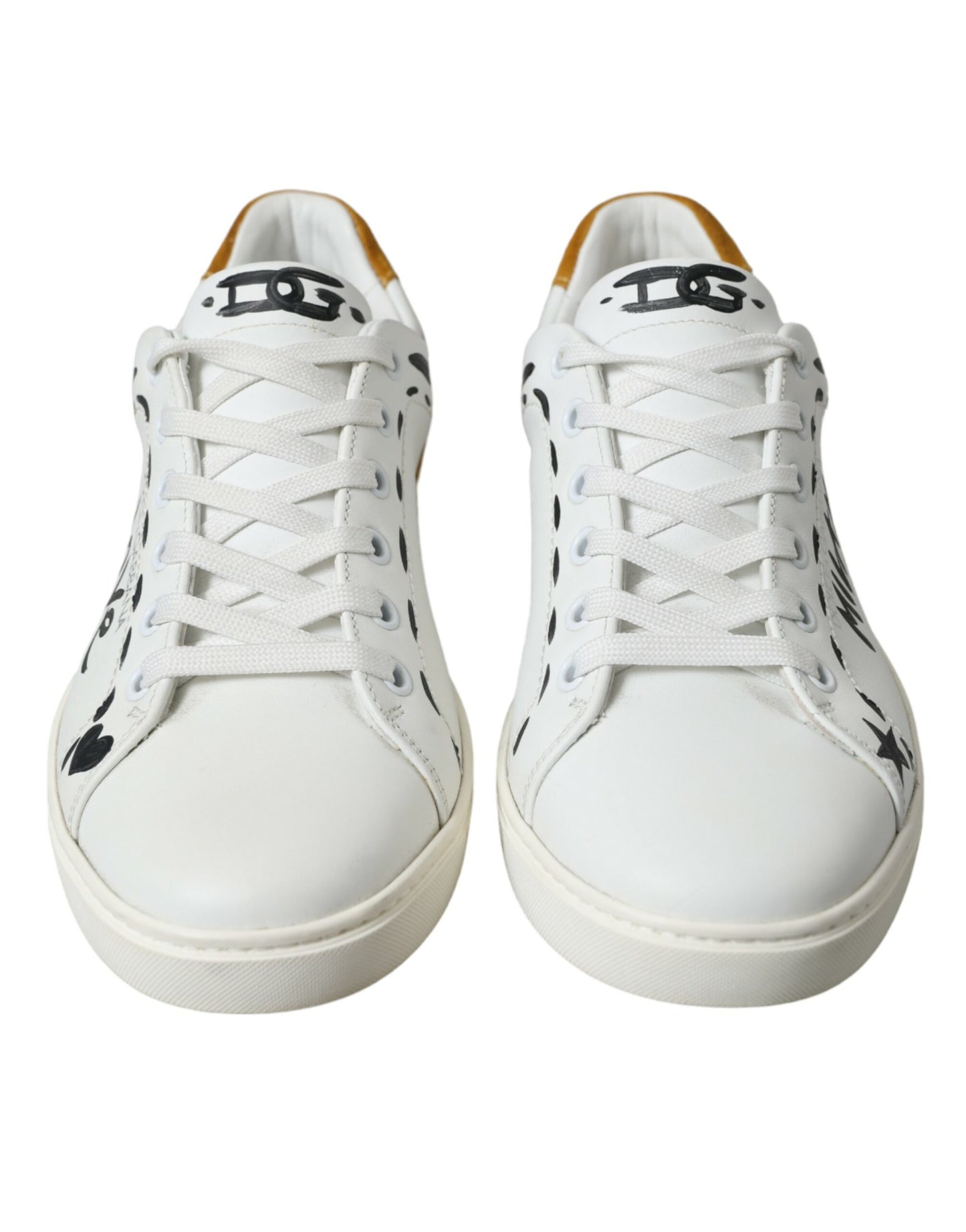 Zapatillas blancas elegantes de cuero de caña baja