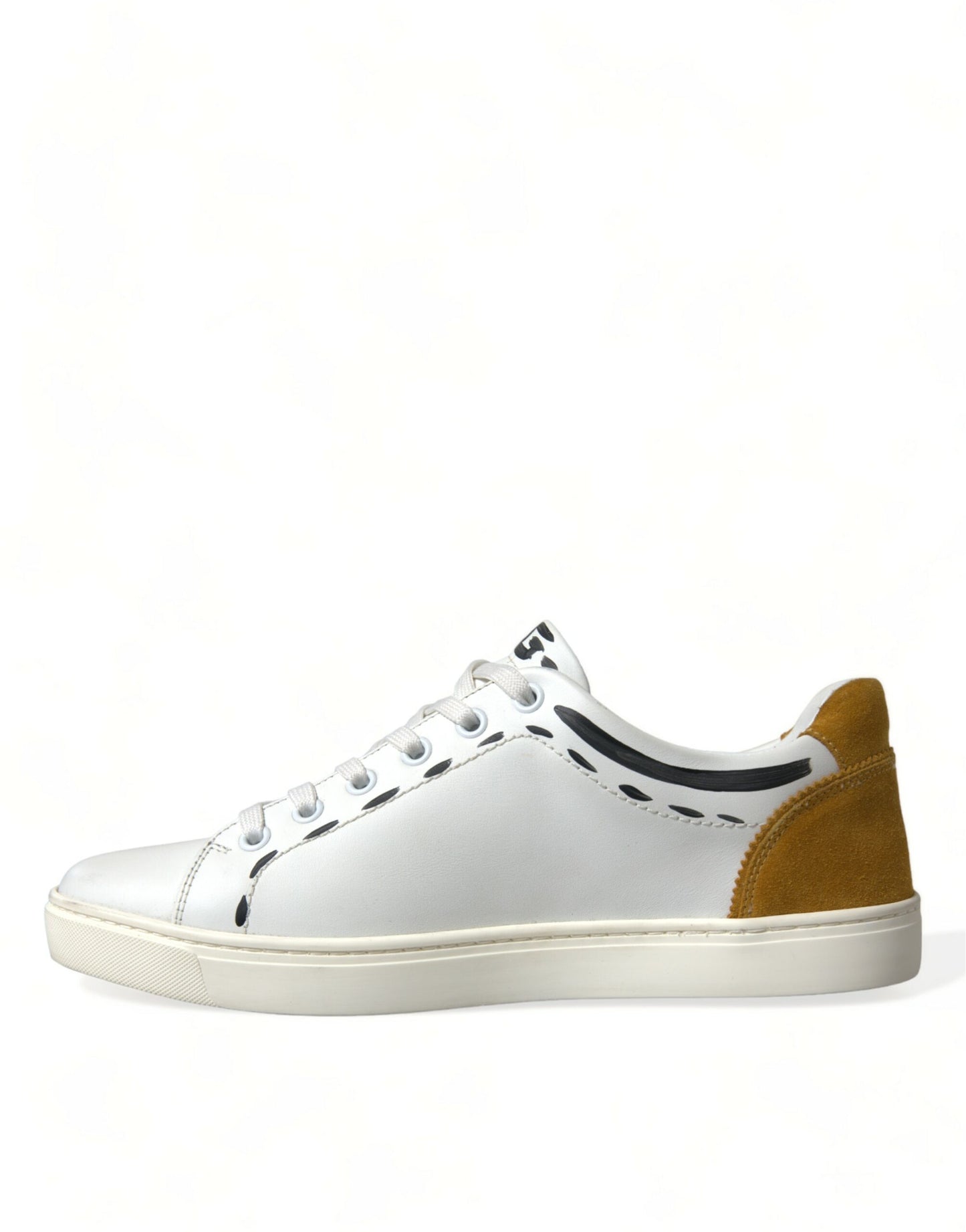 Zapatillas blancas elegantes de cuero de caña baja