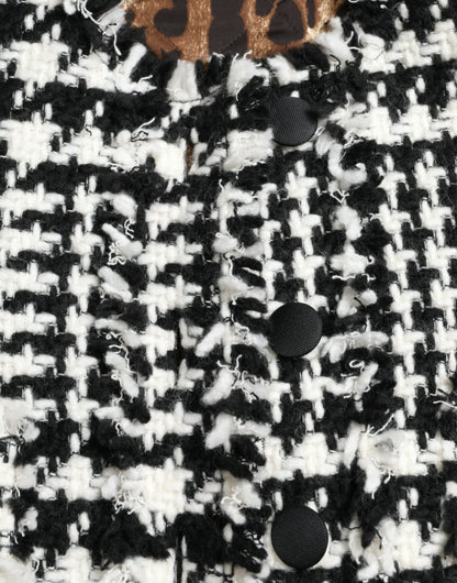 Elegante gabardina larga de pata de gallo