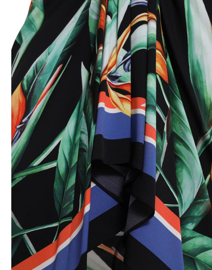 Elegante falda midi de cintura alta con estampado floral