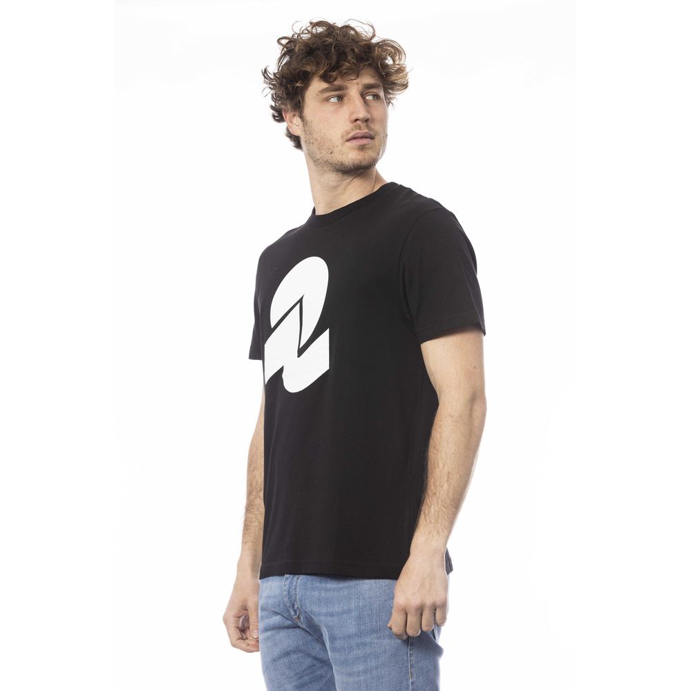 Camiseta negra de algodón para hombre