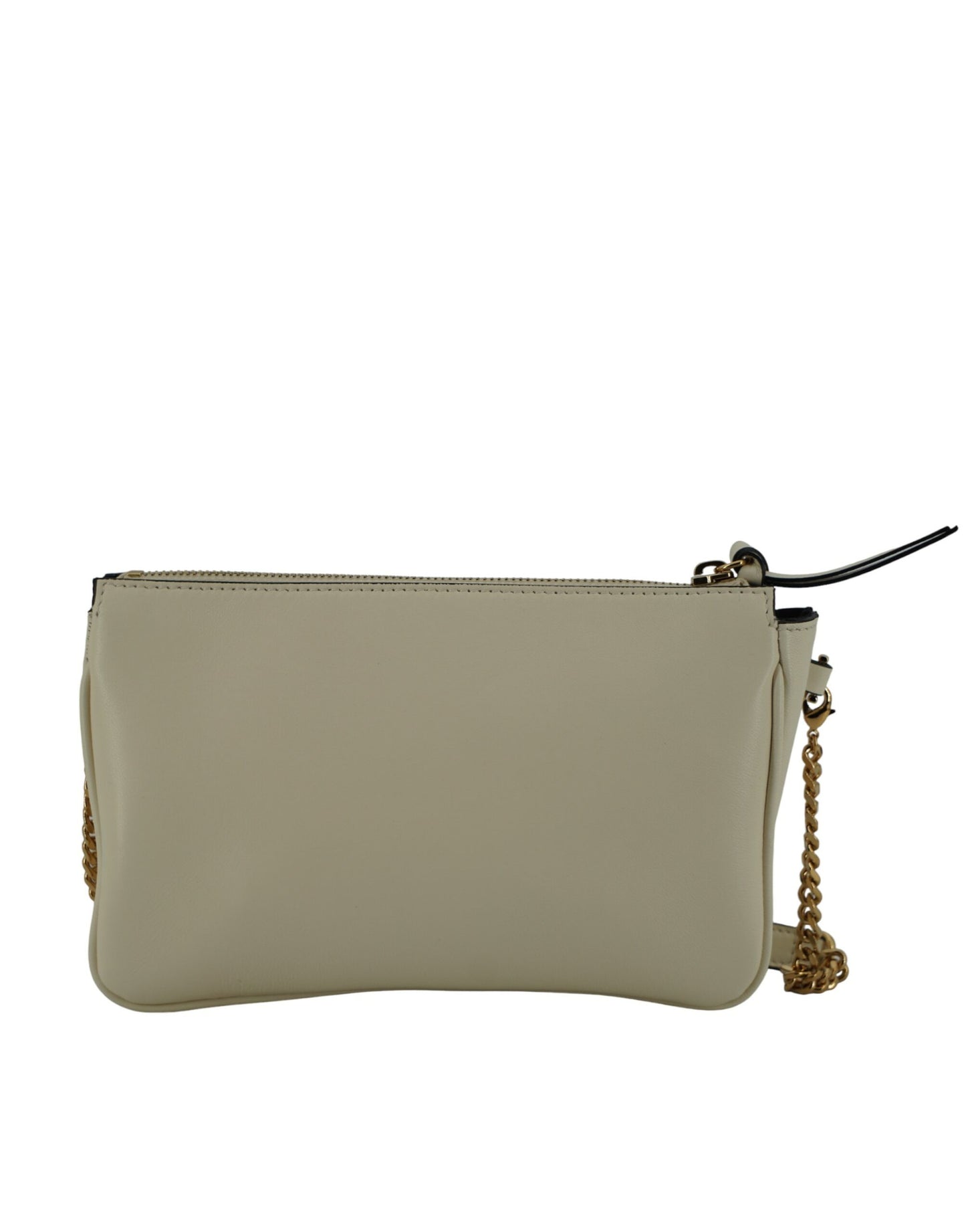 Elegante bolso bandolera de piel de cordero blanca