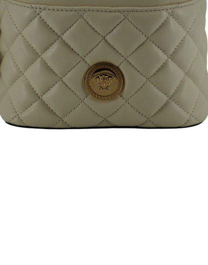 Elegante bolso bandolera pequeño de piel blanca