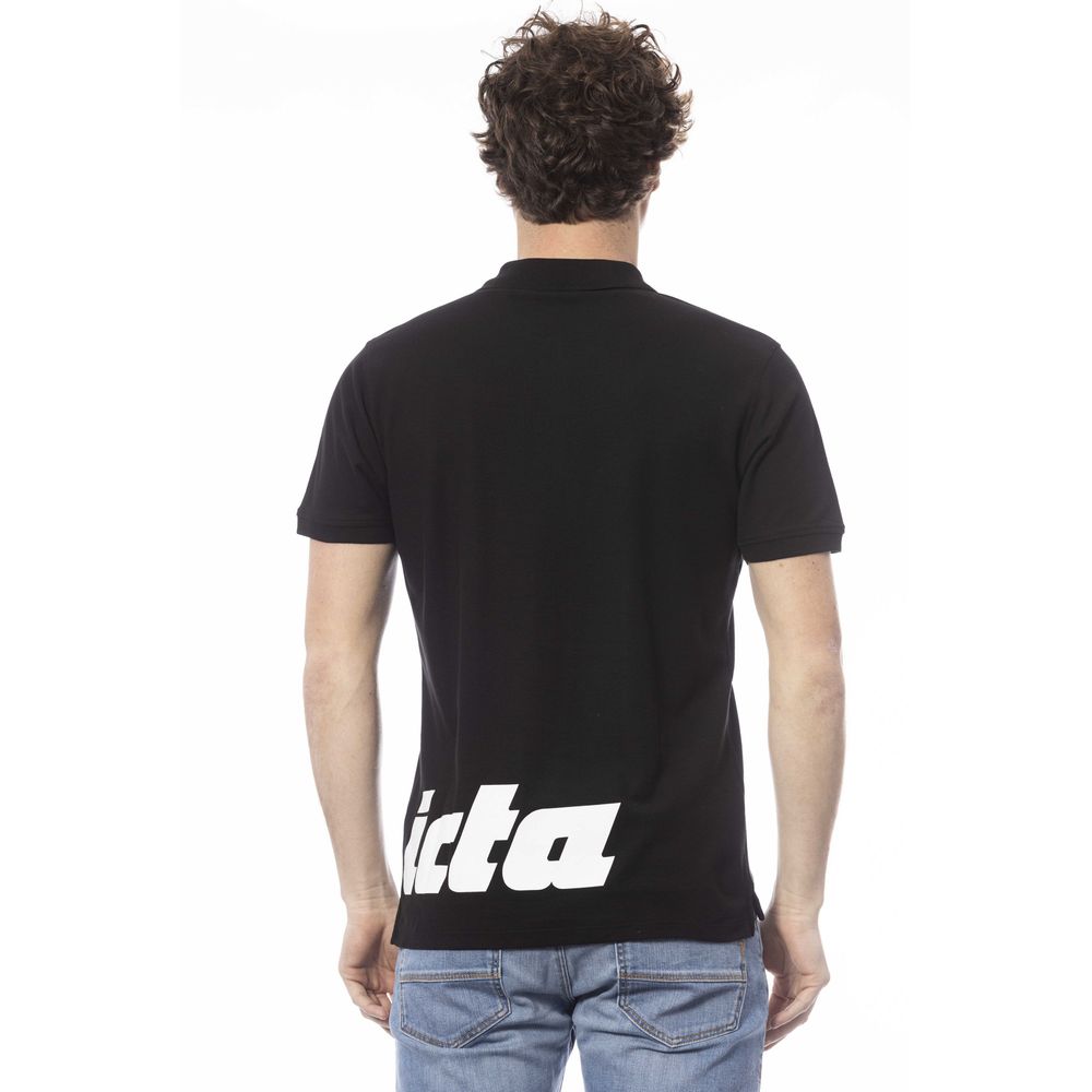 Polo de algodón negro para hombre