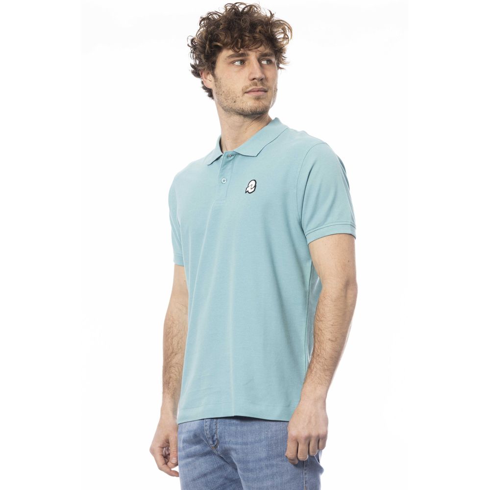 Polo de algodón azul claro para hombre