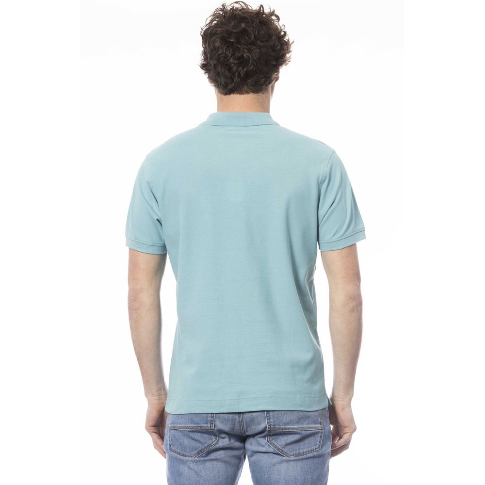 Polo de algodón azul claro para hombre