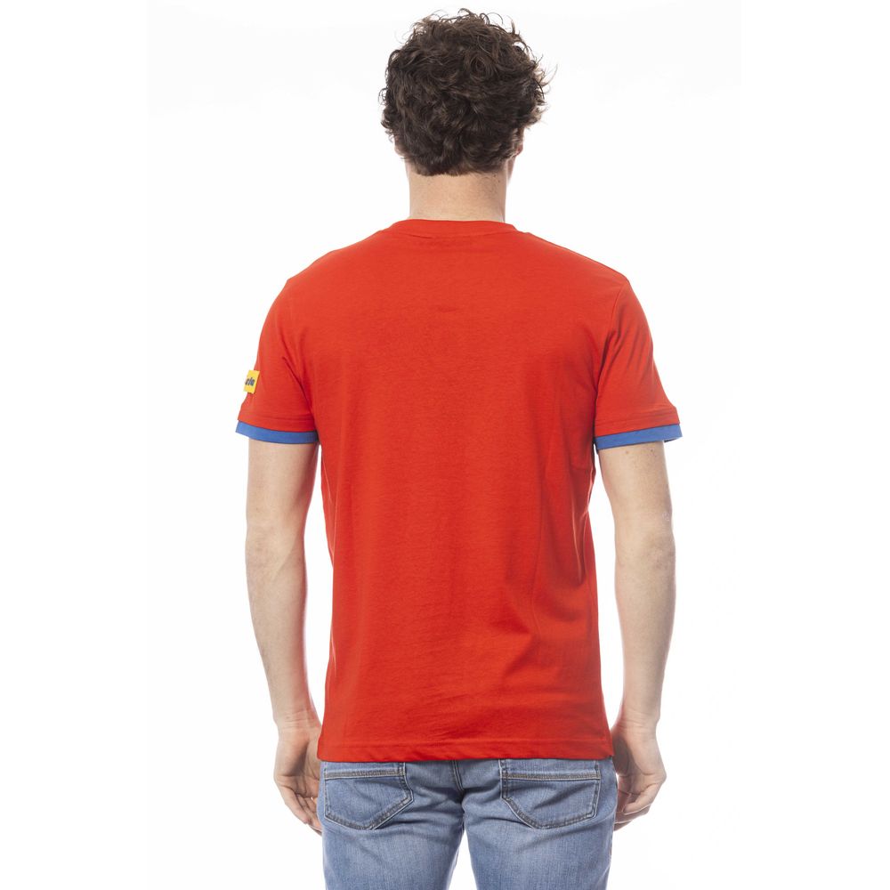 Camiseta roja de algodón para hombre