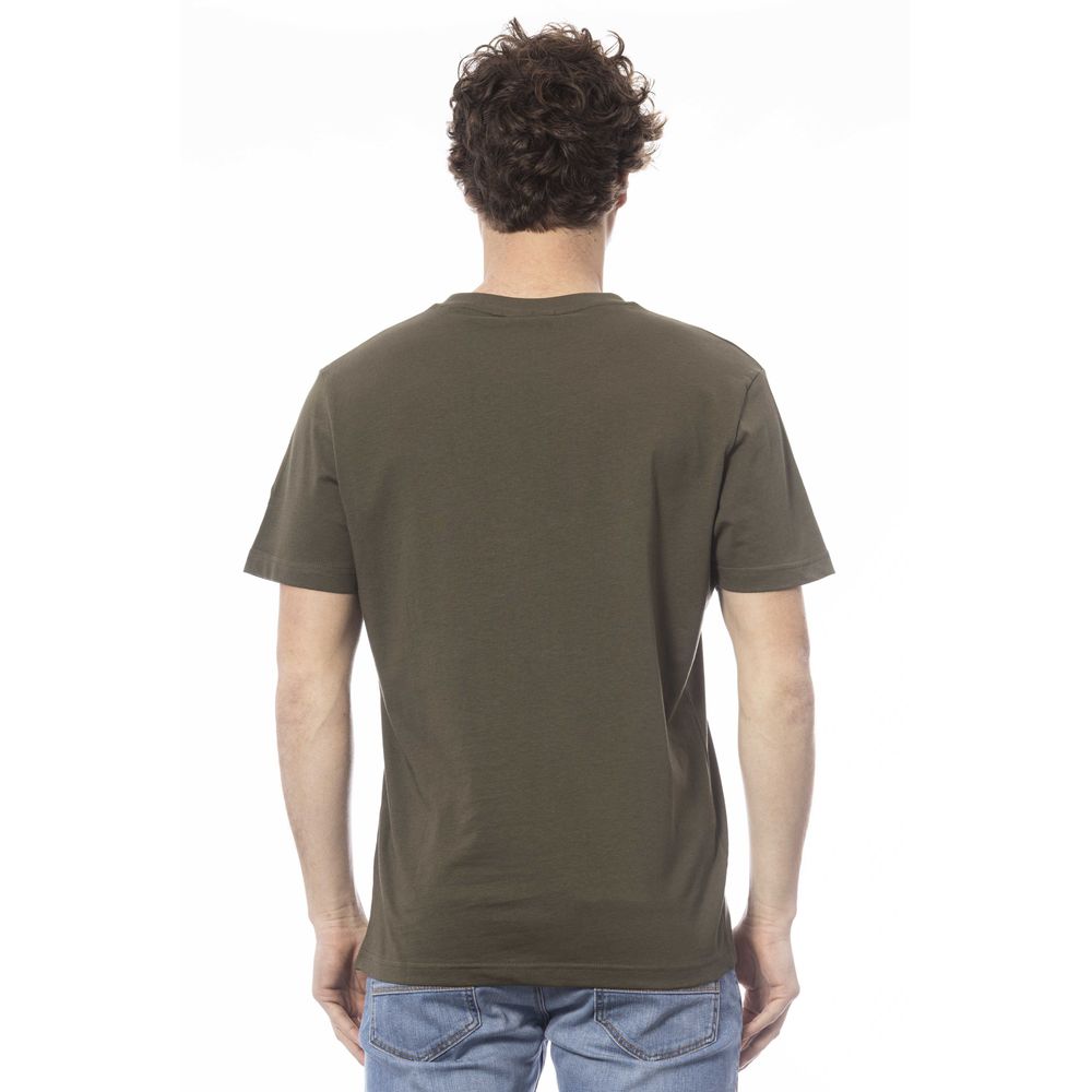 Camiseta de algodón verde para hombre