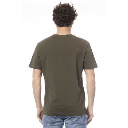 Camiseta de algodón verde para hombre