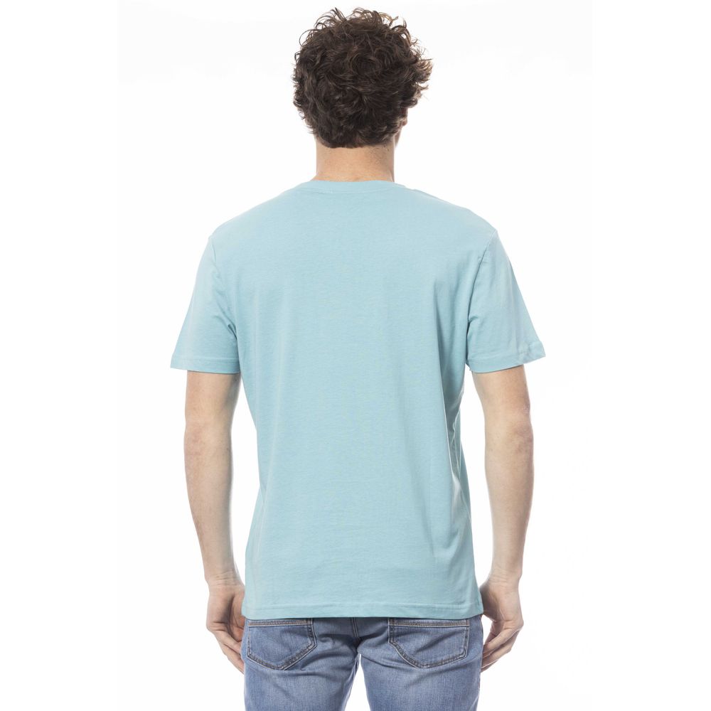 Camiseta de algodón azul claro para hombre