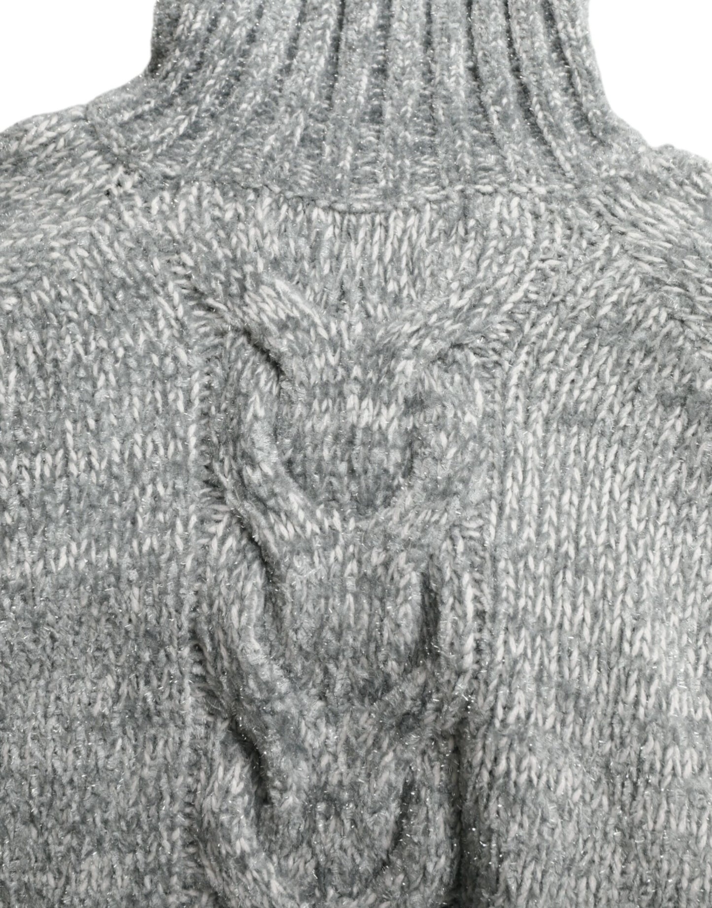 Elegante jersey de cuello alto en mezcla de cachemira gris
