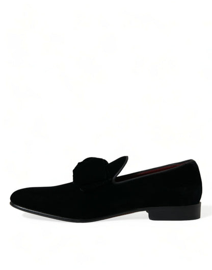 Mocasines elegantes de terciopelo negro - Calzado de lujo para hombre