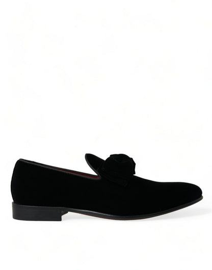 Mocasines elegantes de terciopelo negro - Calzado de lujo para hombre