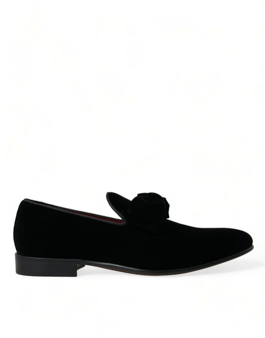 Mocasines elegantes de terciopelo negro - Calzado de lujo para hombre