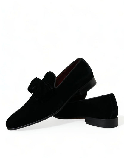 Mocasines elegantes de terciopelo negro - Calzado de lujo para hombre