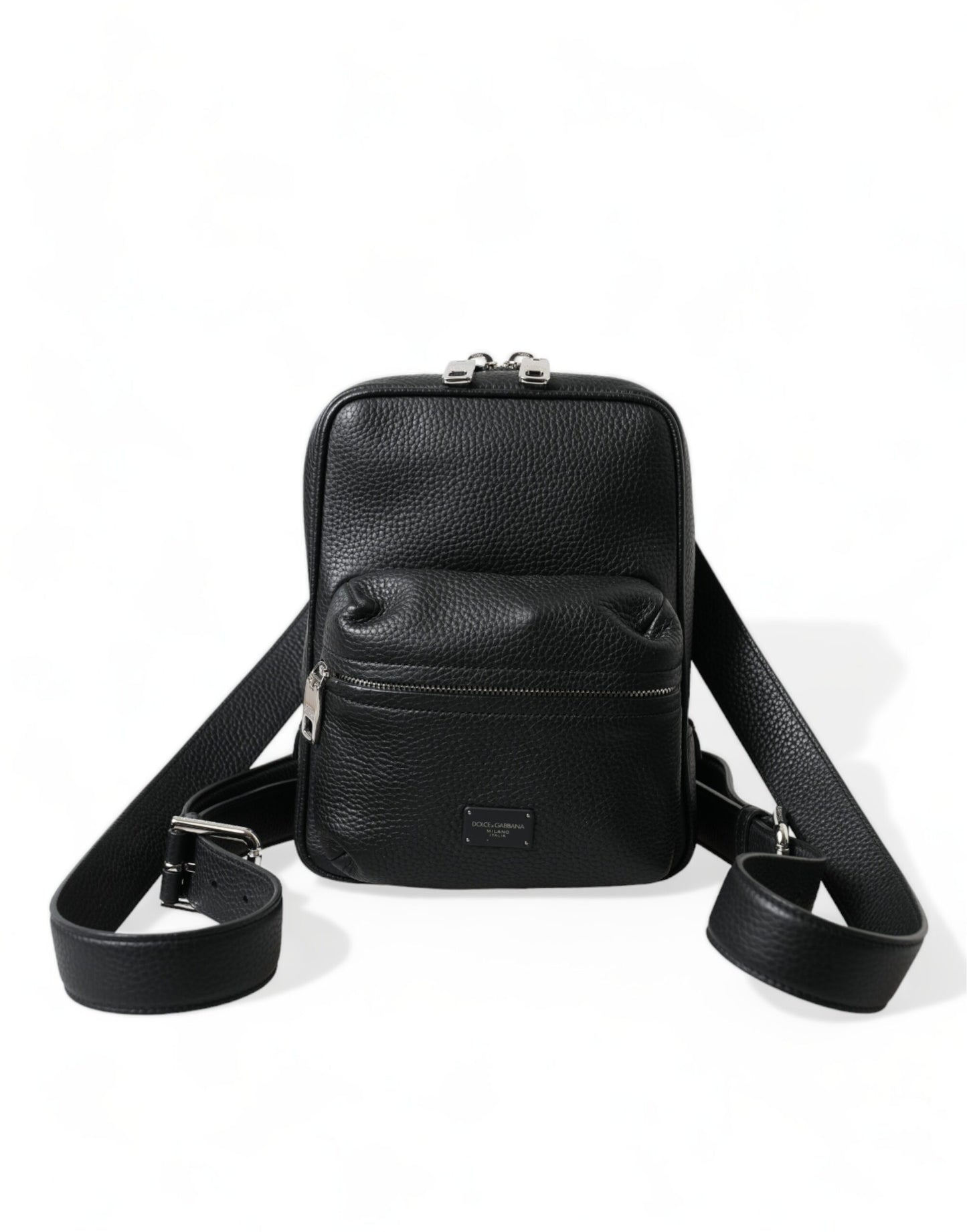 Mochila pequeña elegante de piel de becerro negra