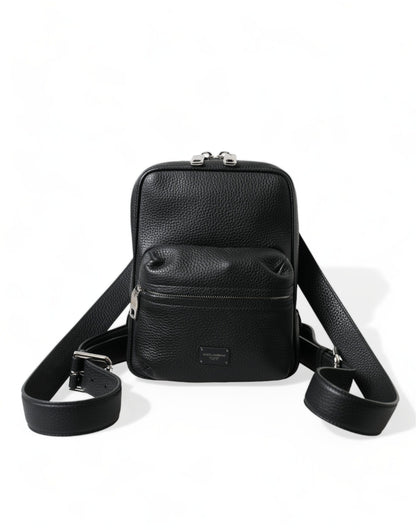 Mochila pequeña elegante de piel de becerro negra