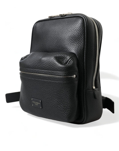 Mochila pequeña elegante de piel de becerro negra