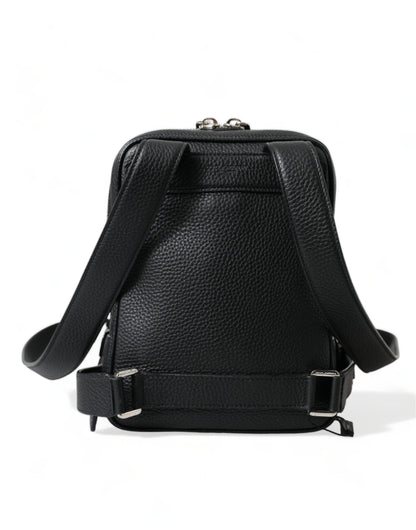 Mochila pequeña elegante de piel de becerro negra
