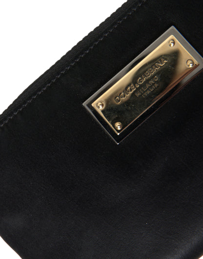 Elegante bolsa de nailon y cuero negro