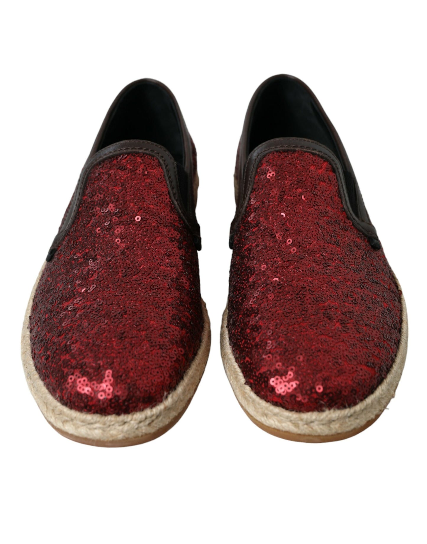 Mocasines de cuero con lentejuelas rojas