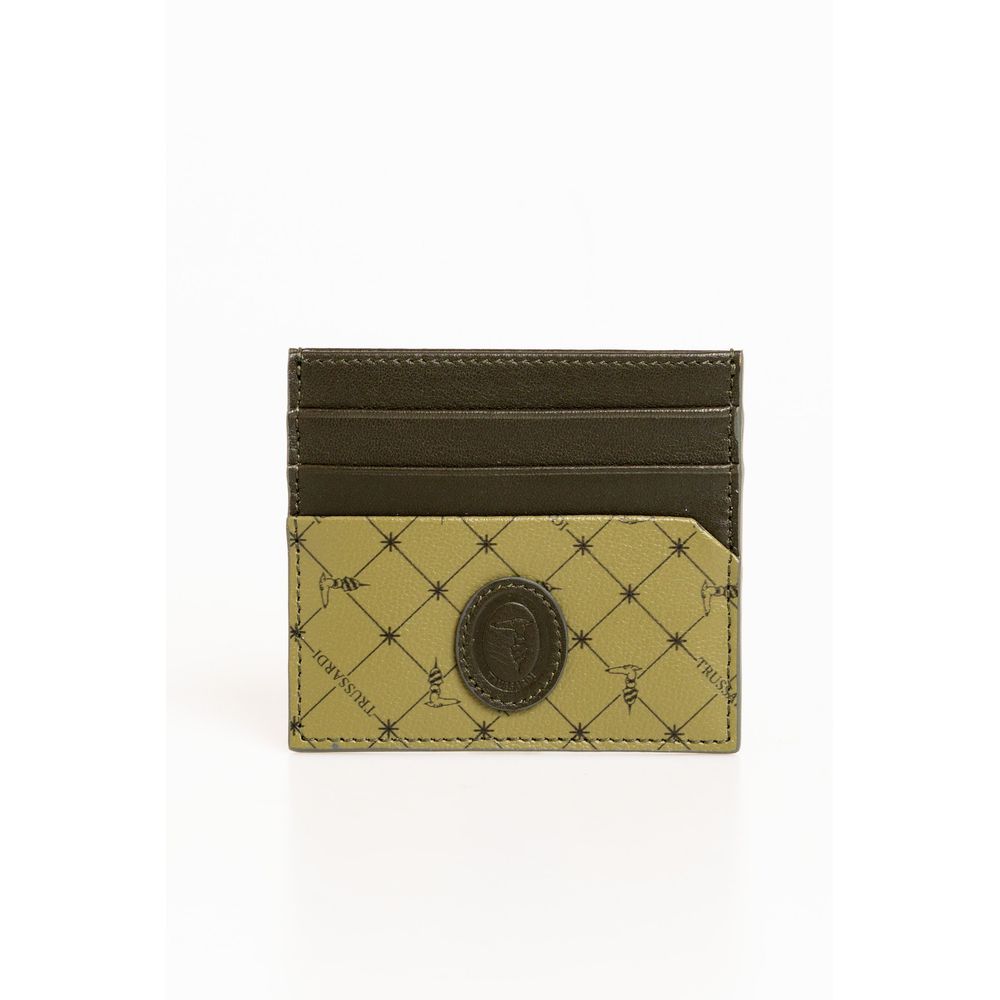 Cartera de cuero verde para hombre