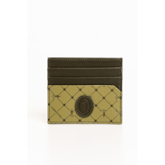 Cartera de cuero verde para hombre