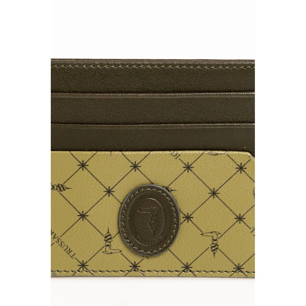 Cartera de cuero verde para hombre