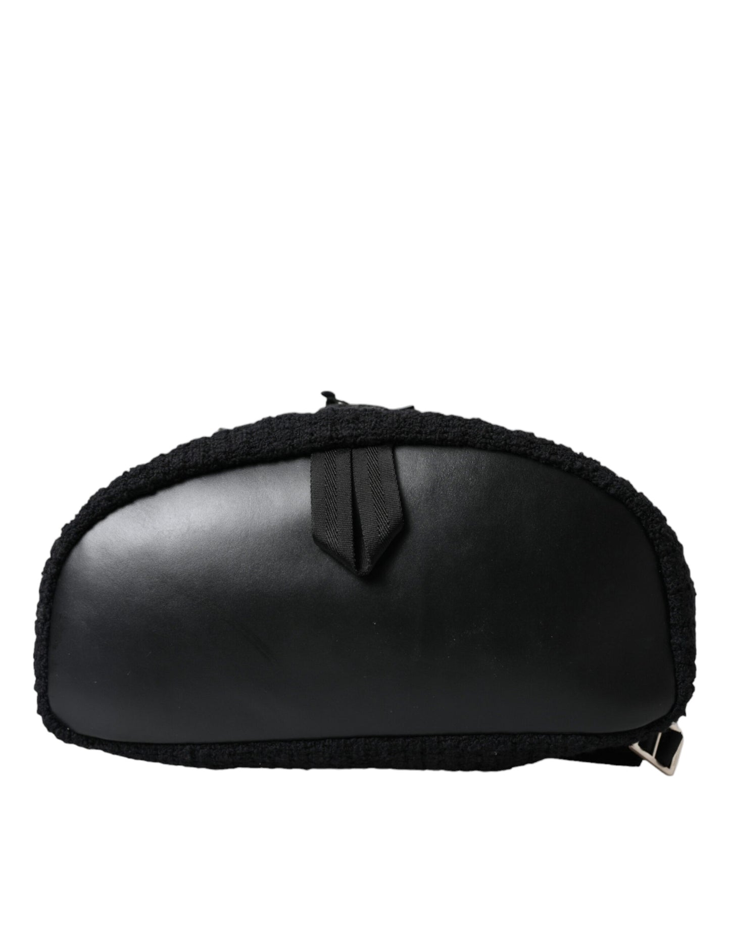 Elegante mochila de mezcla de lana y tricot en color negro