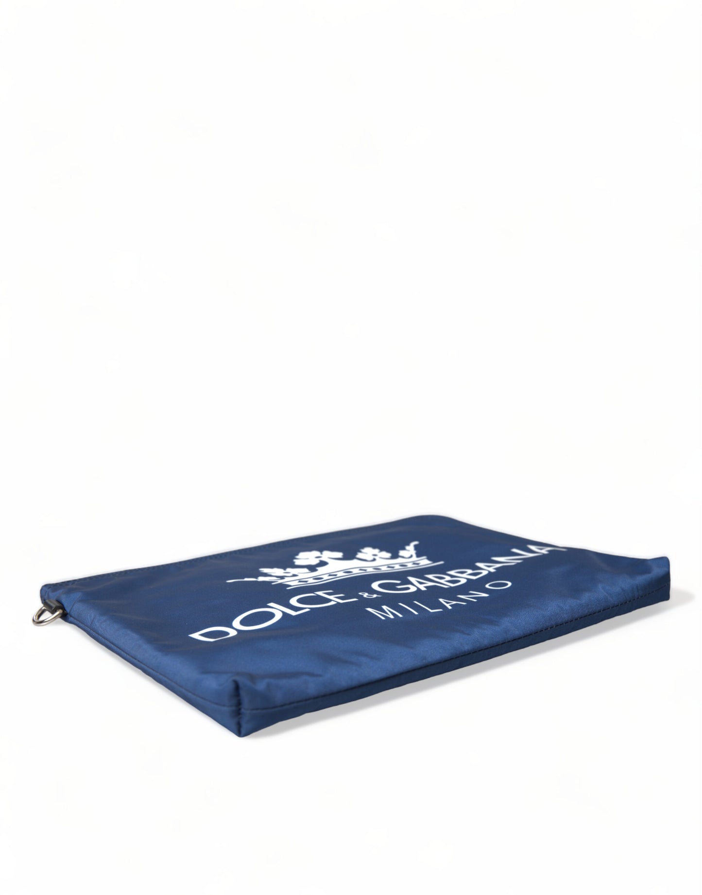 Elegante bolso de mano de nailon azul con cremallera