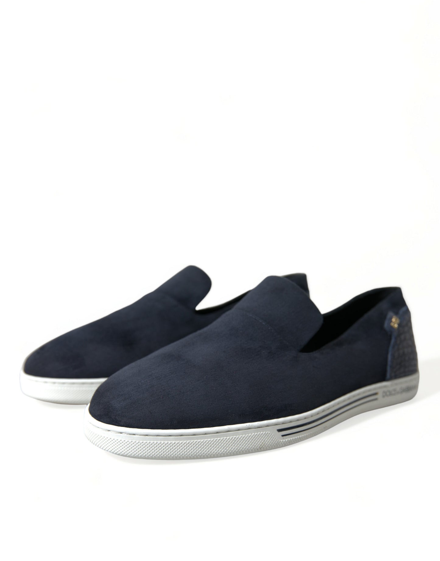 Elegantes mocasines de piel de ante azul