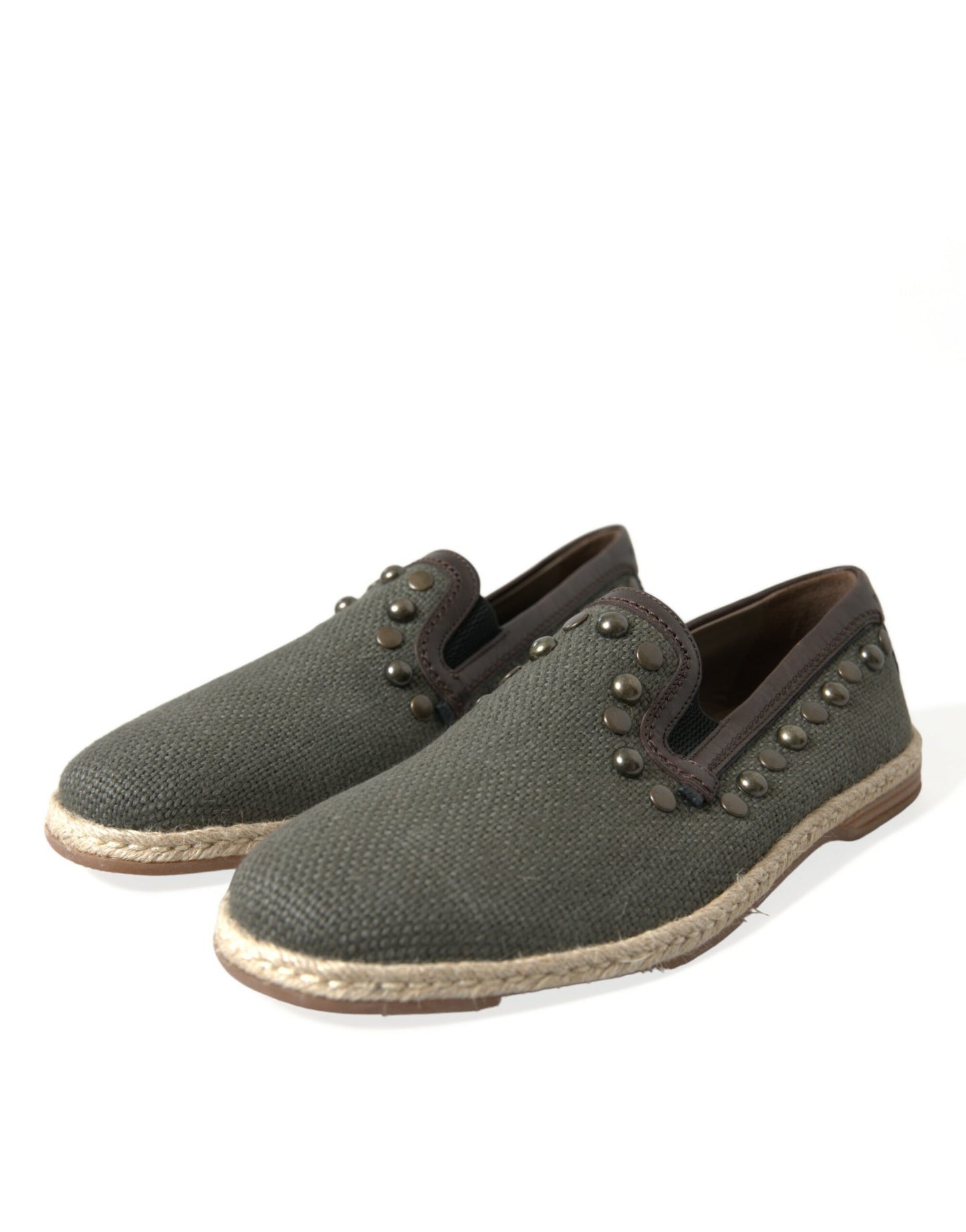 Mocasines de lona con tachuelas