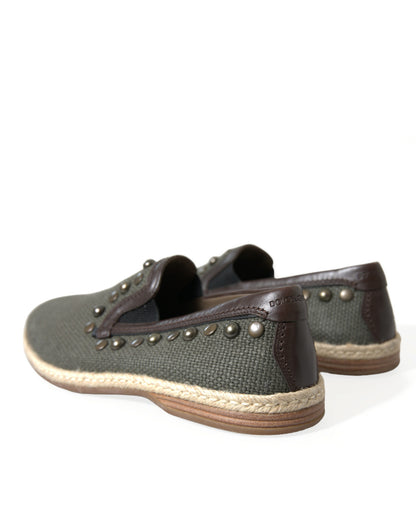 Mocasines de lona con tachuelas