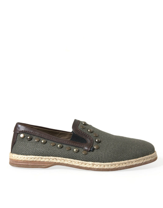 Mocasines de lona con tachuelas
