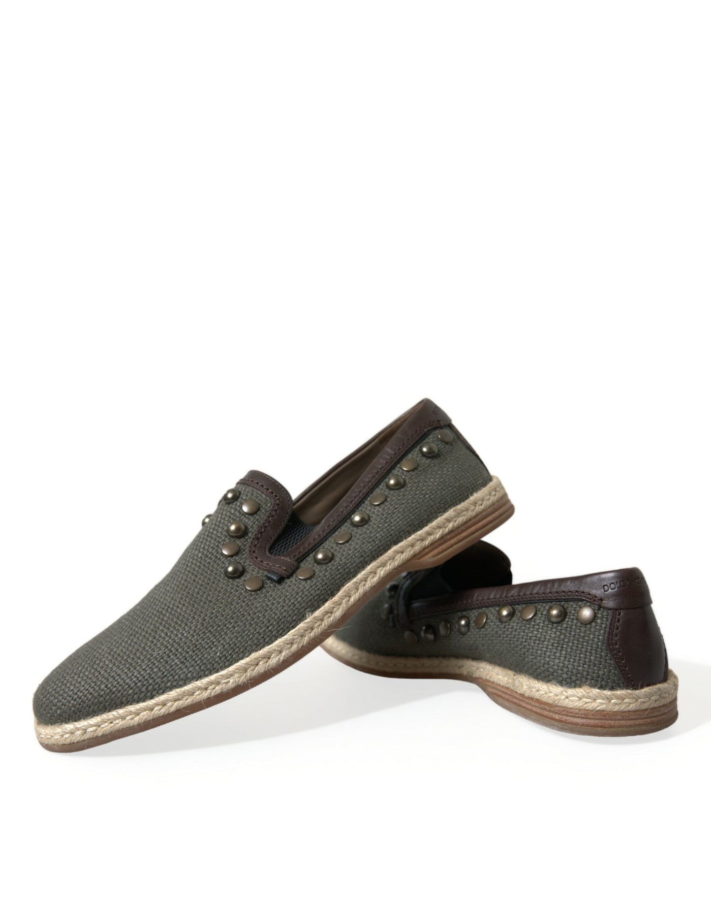 Mocasines de lona con tachuelas
