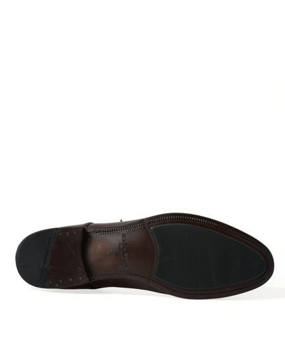 Elegantes zapatos Derby de piel burdeos