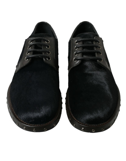 Elegantes zapatos Derby de piel de becerro negra