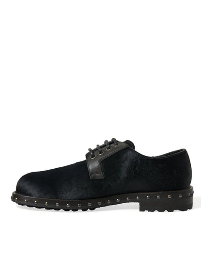 Elegantes zapatos Derby de piel de becerro negra