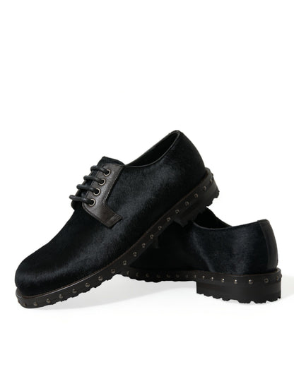 Elegantes zapatos Derby de piel de becerro negra