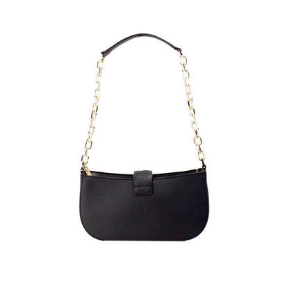 Bolso bandolera Carmen pequeño de pelo de becerro negro