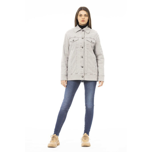 Chaqueta de algodón gris para mujer