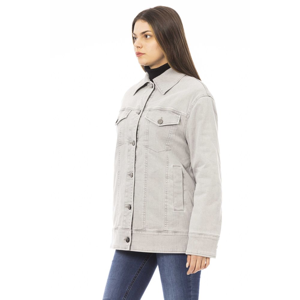 Chaqueta de algodón gris para mujer