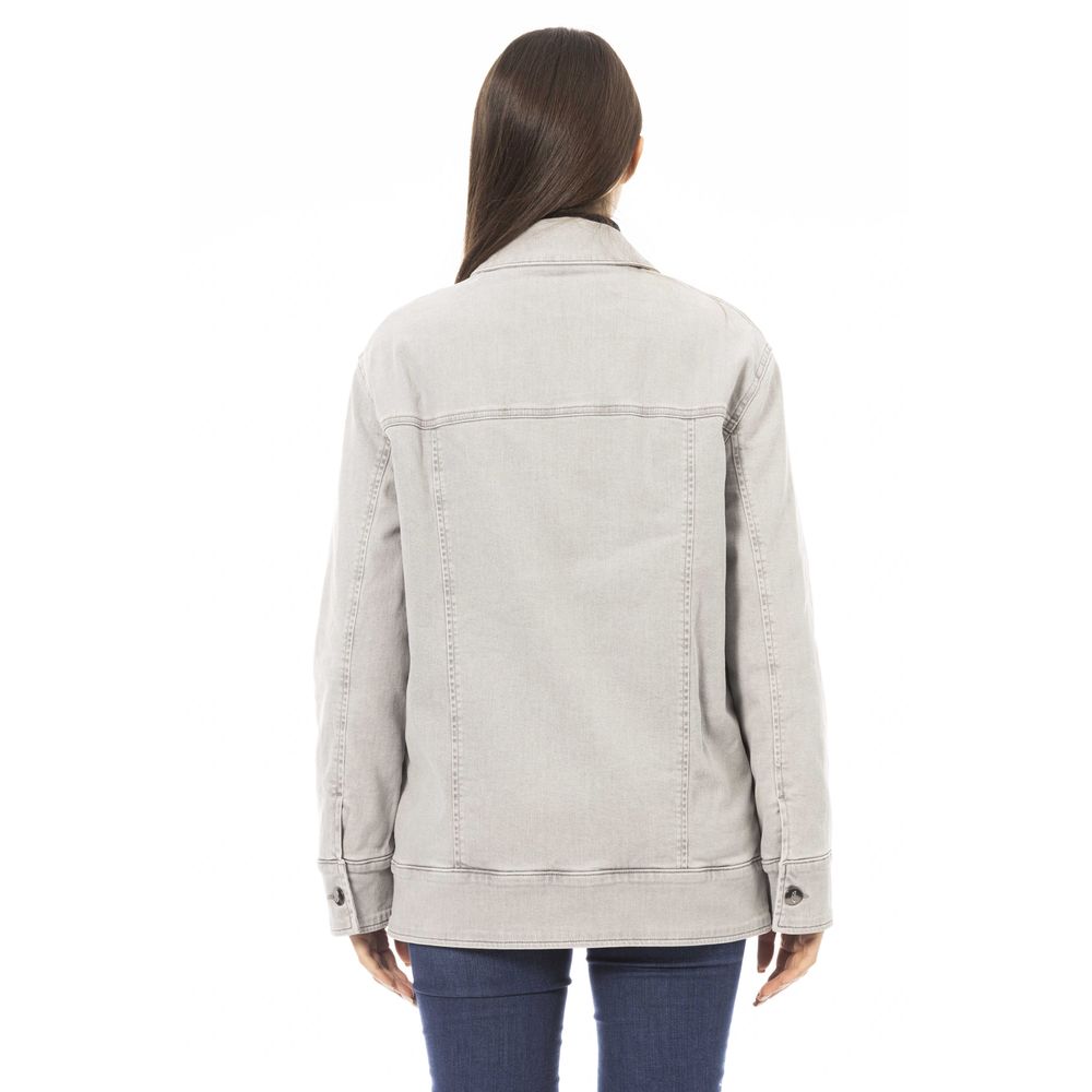 Chaqueta de algodón gris para mujer