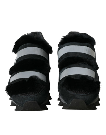 Elegantes zapatillas de ante con adornos de piel